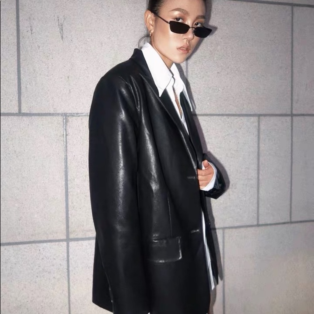 Pvc leather jacket